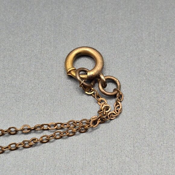 Vintage 1940s Chicago Municipal Airport Heart Locket Necklace Sweetheart Jewelry - Picture 6 of 9